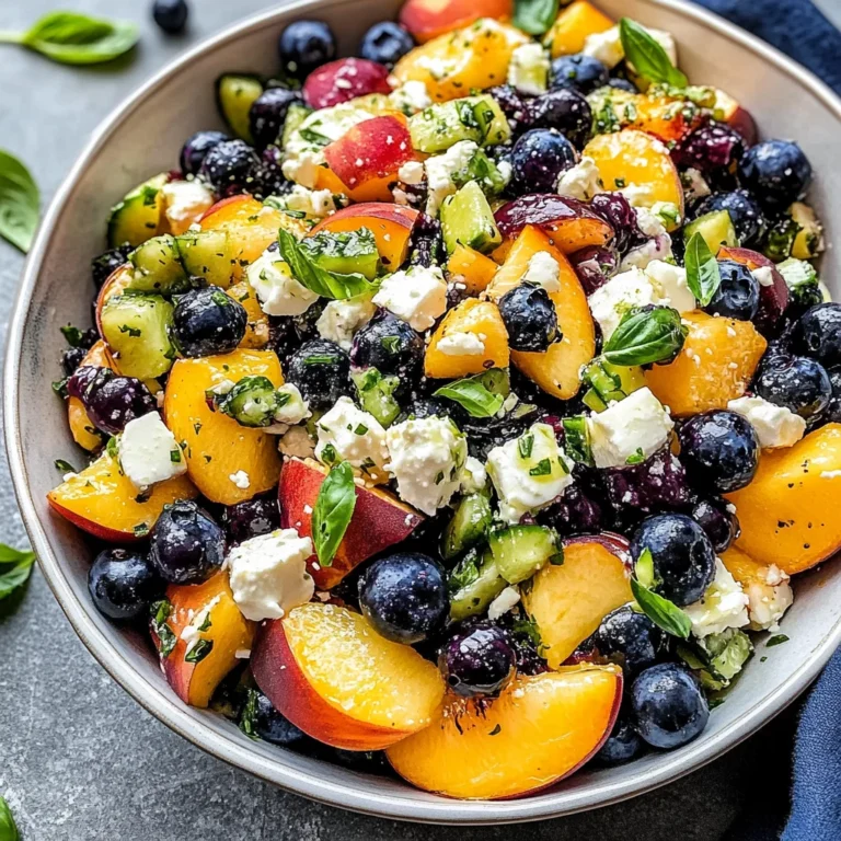 Blueberry Peach Feta Salad