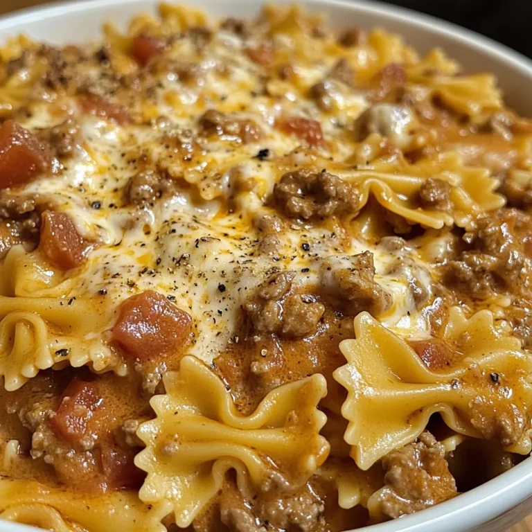 Bowtie Pasta With Creamy Velveeta Beef Sauce