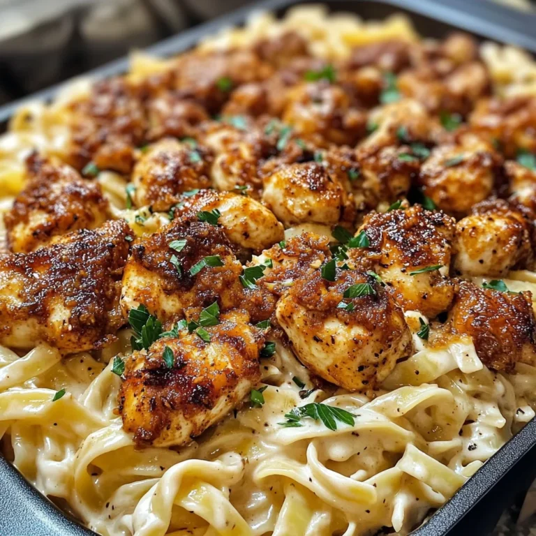 Creamy Cajun Chicken Bites And Fettuccine Alfredo