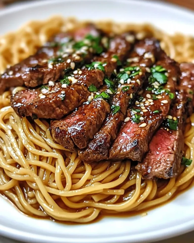 Garlic Butter Steak With Lightning Noodles Recipe