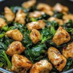Garlic Chicken Spinach With Broccoli