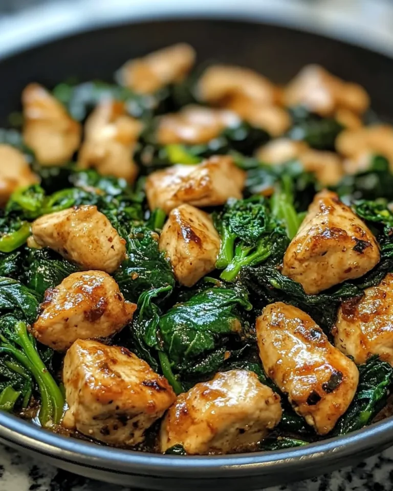 Garlic Chicken Spinach With Broccoli