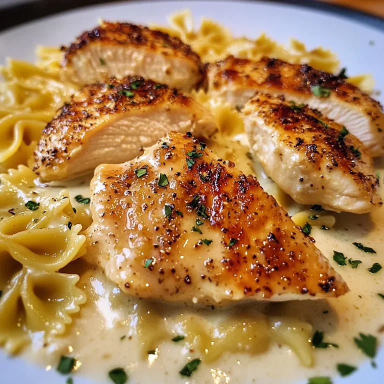 Juicy Garlic Butter Chicken With Bowtie Pasta