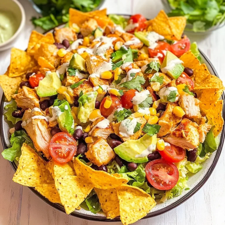 Loaded Chicken Taco Salad with Creamy Lime-Cilantro Dressing