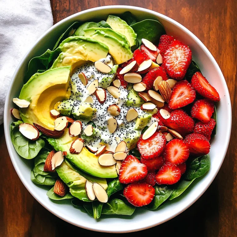 Strawberry Avocado Spinach Salad with Poppyseed Dressing