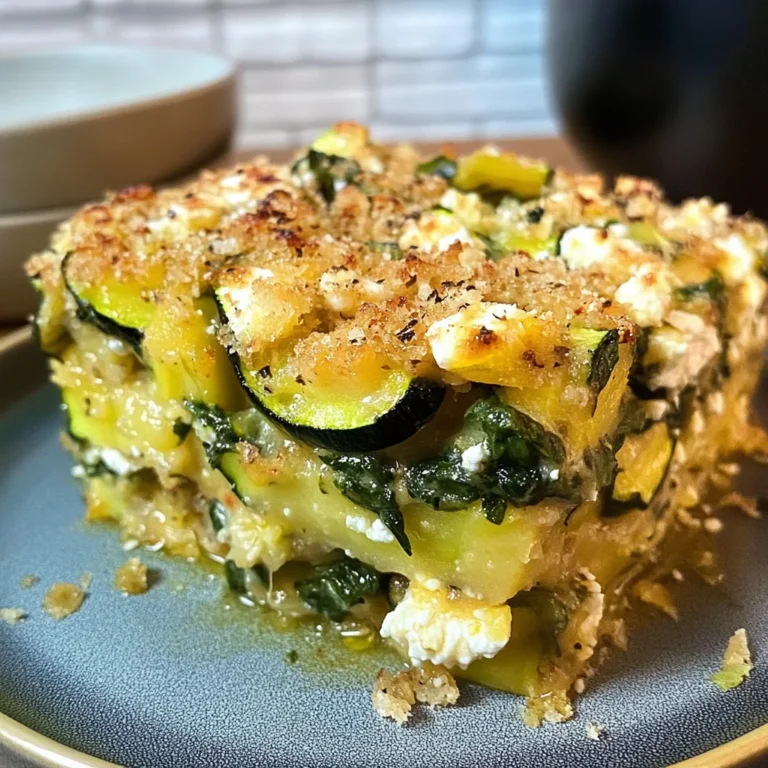 Baked Zucchini, Spinach, and Feta Casserole