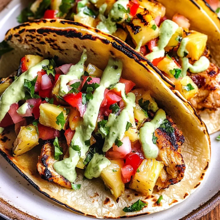 Chili Lime Chicken Tacos with Grilled Pineapple Salsa