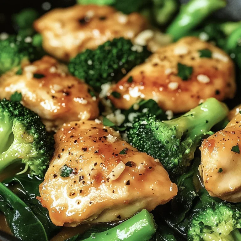 Garlic Chicken with Broccoli and Spinach