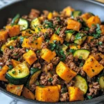 Ground Beef Zucchini Sweet Potato Skillet