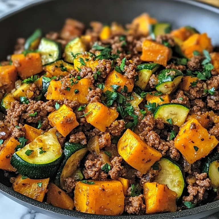 Ground Beef Zucchini Sweet Potato Skillet
