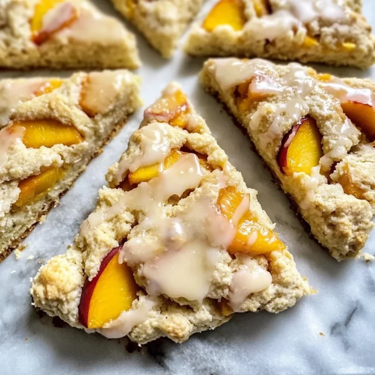 Peach Scones with Honey Vanilla Glaze