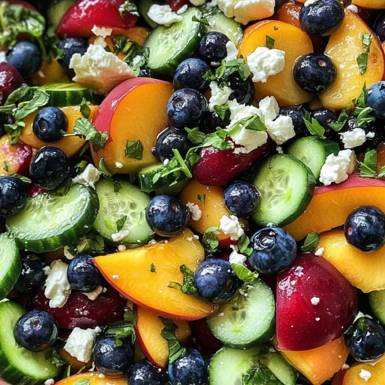 Blueberry Peach Feta Salad