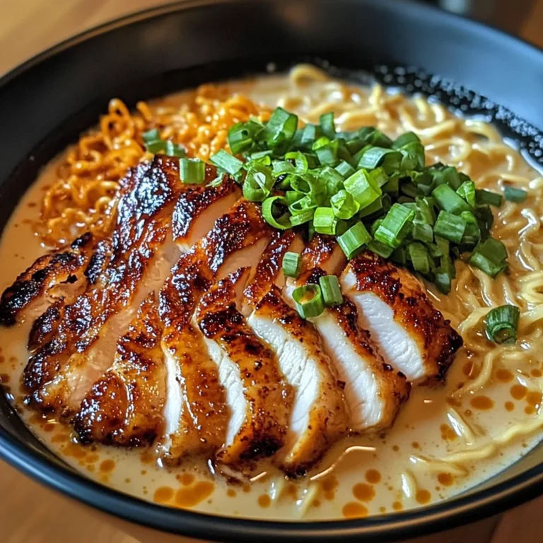 Fiery Chicken Ramen with Creamy Garlic Sauce
