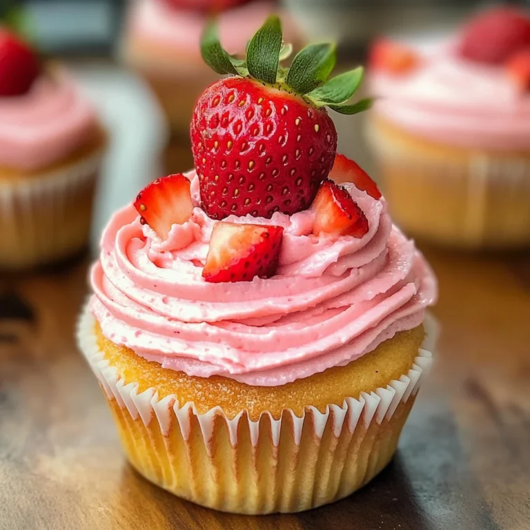 Strawberry Cupcakes with Strawberry Buttercream Frosting