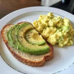 Avocado Toast & Fluffy Scramble with Iced Matcha