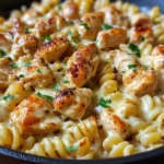 Cheesy Cajun Garlic Chicken Rotini Skillet Recipe