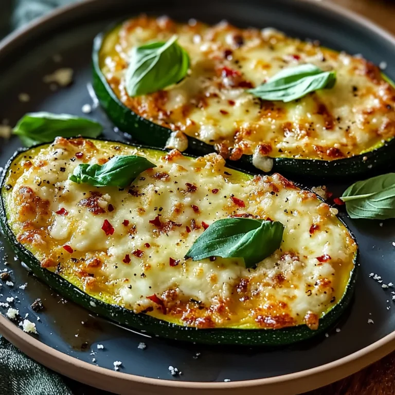 Cheesy Garlic Zucchini Steaks