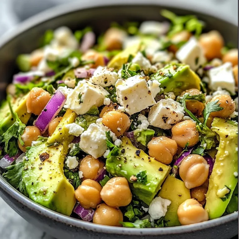 Chickpea Feta Avocado Salad