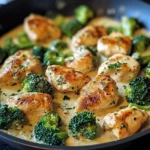Creamy Garlic Chicken and Broccoli Skillet