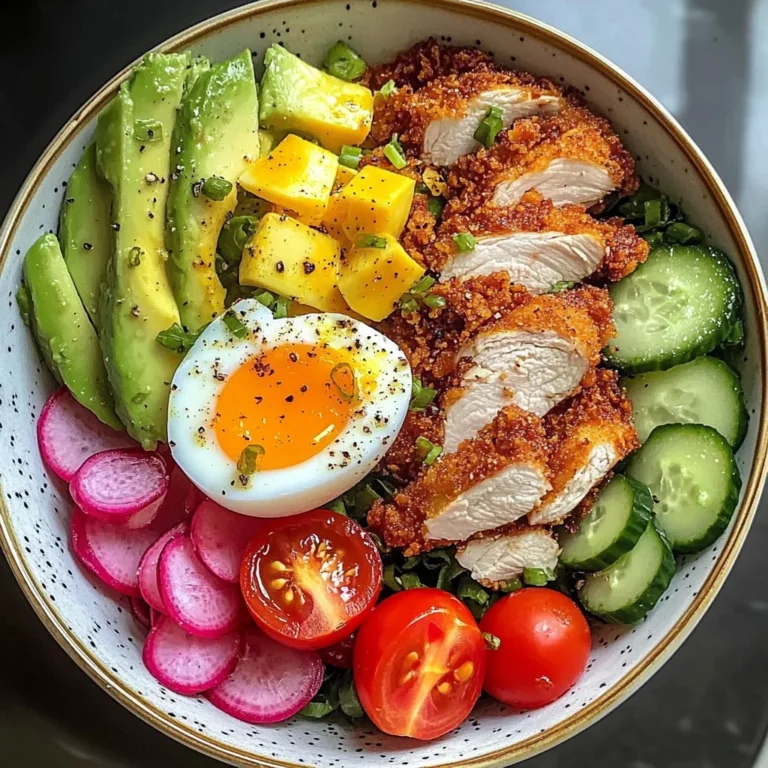 Crispy Chicken & Veggie Power Bowl with Avocado & Egg