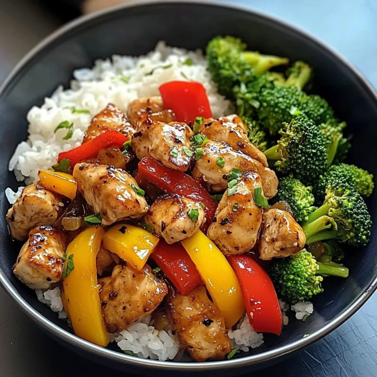 Garlic Chicken Stir-Fry Bowl with Broccoli Rice