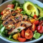 Grilled Chicken and Avocado Salad Bowl