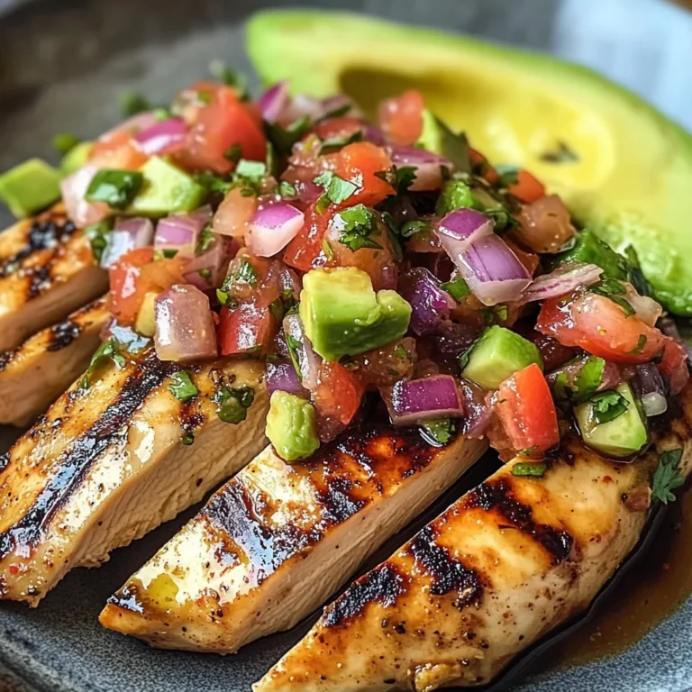 Grilled Chili-Lime Chicken with Avocado & Red Onion Salsa