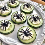 Keto Spider Cucumber Appetizer Bites