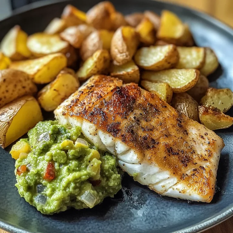 Pan-Seared Fish with Roasted Potatoes & Guacamole