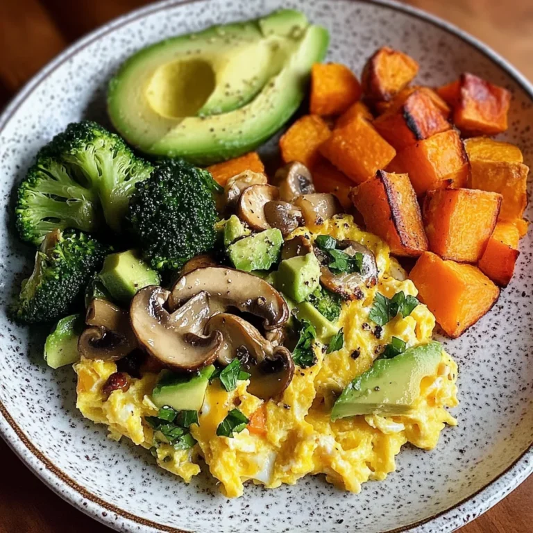 Savory Scramble with Veggie Medley & Sliced Avocado