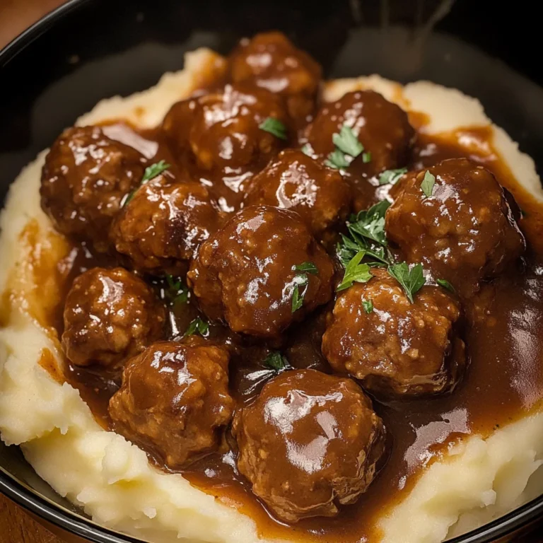 Slow Cooker Salisbury Steak Meatballs