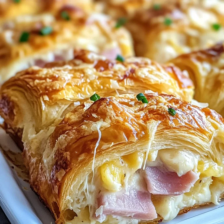 chicken ham and Cheese Croissant Breakfast Casserole