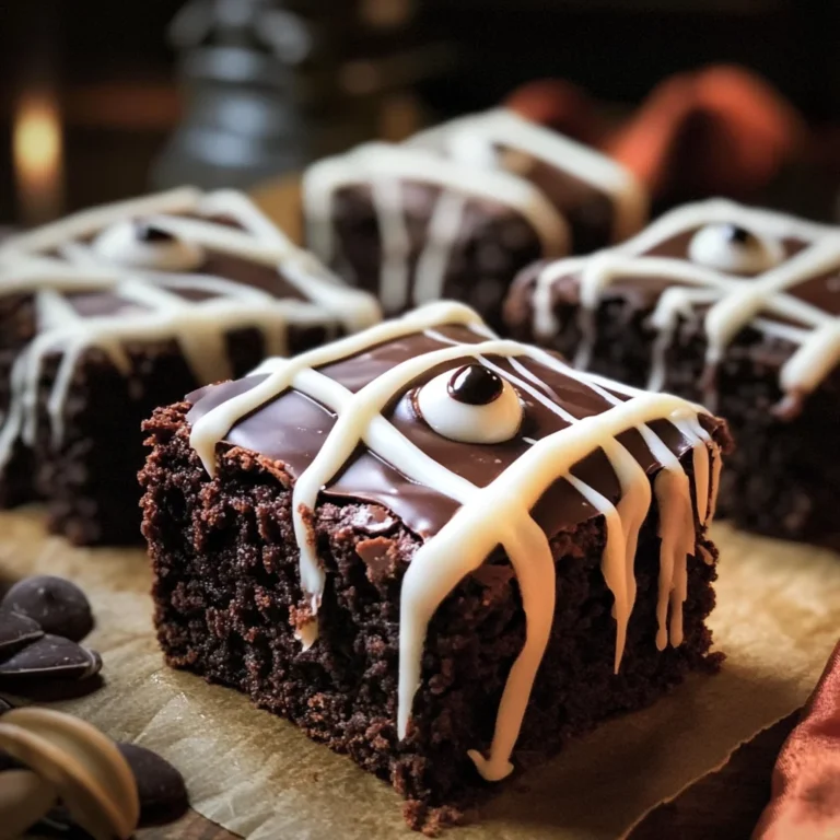 spooky mummy brownies